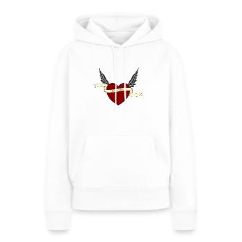 rock´n´roll - Frauen Premium Bio Hoodie - Weiß - Vorne - Julia (174cm)