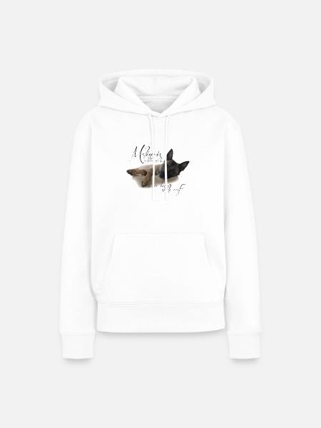 Malinois schlafen nicht ... - Frauen Premium Bio Hoodie - Weiß