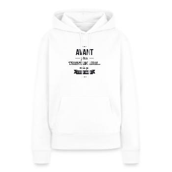 TSHIRT - avant-jetais-trentenaire - Sweat à capuche Premium bio Femme - blanc - Devant - Julia (174cm)