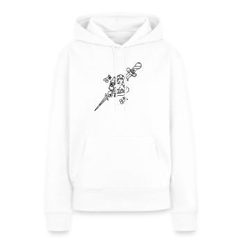 Vintage Addiction - Sweat à capuche Premium bio Femme - blanc - Devant - Julia (174cm)