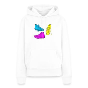 Trainer farbigen - Frauen Premium Bio Hoodie - Weiß - Vorne - Julia (174cm)