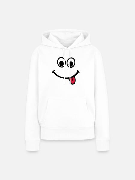 Gesicht - Frauen Premium Bio Hoodie - Weiß