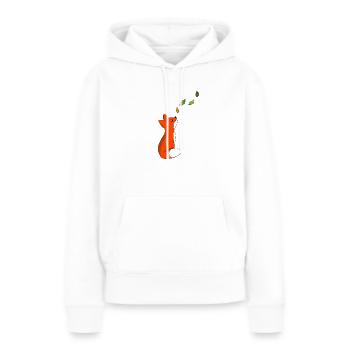 Fuchs mit Blätter - Frauen Premium Bio Hoodie - Weiß - Vorne - Julia (174cm)