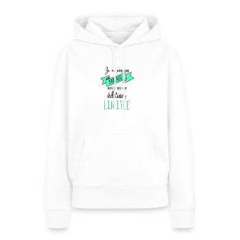 Edition limitée - Sweat à capuche Premium bio Femme - blanc - Devant - Julia (174cm)