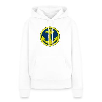 troupes marine - Sweat à capuche Premium bio Femme - blanc - Devant - Julia (174cm)