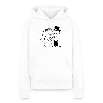 Brautpaar - Frauen Premium Bio Hoodie - Weiß - Vorne - Julia (174cm)