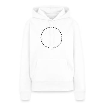 Kreis // gestrichelte Linie // Schnittlinie - Frauen Premium Bio Hoodie - Weiß - Vorne - Julia (174cm)