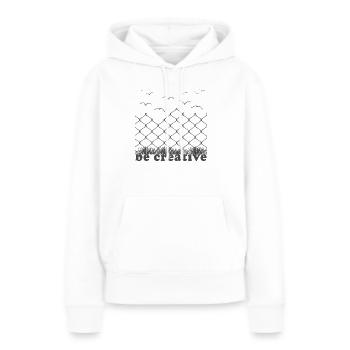 Soyez créatif - Sweat à capuche Premium bio Femme - blanc - Devant - Julia (174cm)