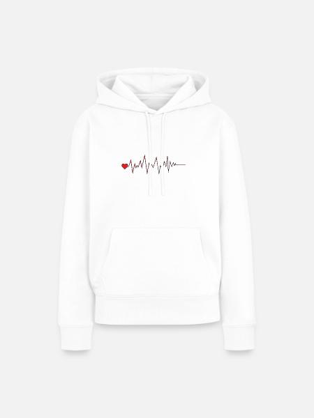 Hearts de - Frauen Premium Bio Hoodie - Weiß