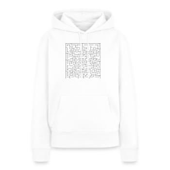 Labyrinth - Frauen Premium Bio Hoodie - Weiß - Vorne - Julia (174cm)