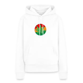MARIJUANA EMBLEM - Frauen Premium Bio Hoodie - Weiß - Vorne - Julia (174cm)