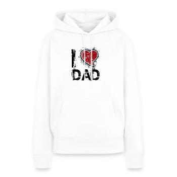 J'aime le papa de - Sweat à capuche Premium bio Femme - blanc - Devant - Julia (174cm)