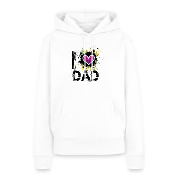J'aime le papa de - Sweat à capuche Premium bio Femme - blanc - Devant - Julia (174cm)