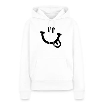 Smiley - Frauen Premium Bio Hoodie - Weiß - Vorne - Julia (174cm)