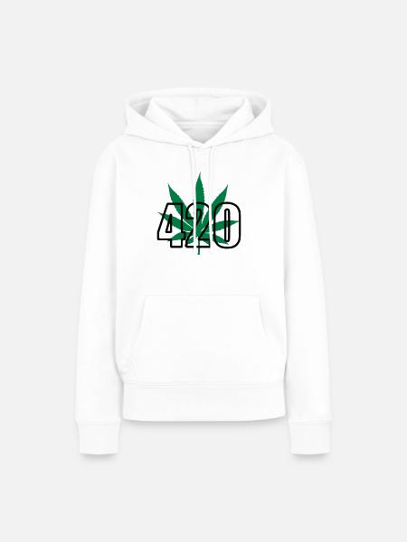 420 Cannabis - Frauen Premium Bio Hoodie - Weiß