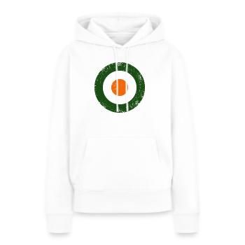 target irish vintage - Sweat à capuche Premium bio Femme - blanc - Devant - Julia (174cm)