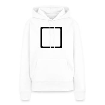 Carré - Sweat à capuche Premium bio Femme - blanc - Devant - Julia (174cm)