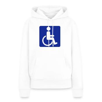 Rollstuhl - Frauen Premium Bio Hoodie - Weiß - Vorne - Julia (174cm)