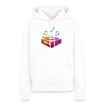 Plattenspieler - Frauen Premium Bio Hoodie - Weiß - Vorne - Julia (174cm)