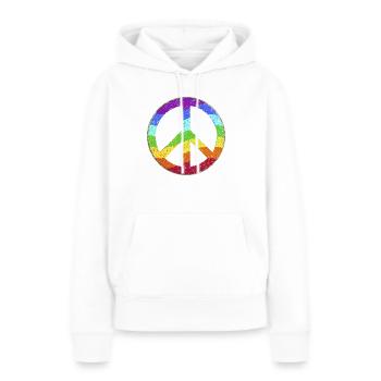 Peace-Zeichen Regenbogen Toleranz Frieden Pazifist - Frauen Premium Bio Hoodie - Weiß - Vorne - Julia (174cm)