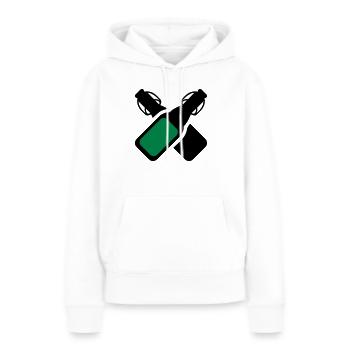 Alkohol - Bierflaschen - Frauen Premium Bio Hoodie - Weiß - Vorne - Julia (174cm)
