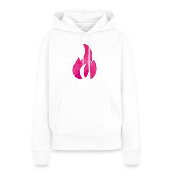 flamme feuer pink - Frauen Premium Bio Hoodie - Weiß - Vorne - Julia (174cm)