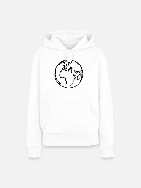 Planete Land blau - Frauen Premium Bio Hoodie - Weiß