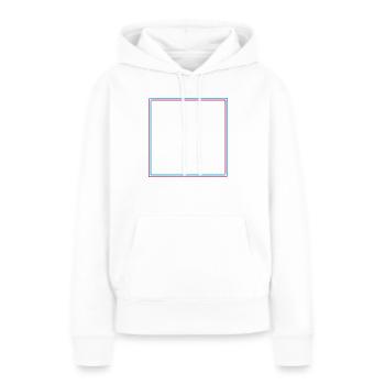 Rectangle carré 3D - Sweat à capuche Premium bio Femme - blanc - Devant - Julia (174cm)