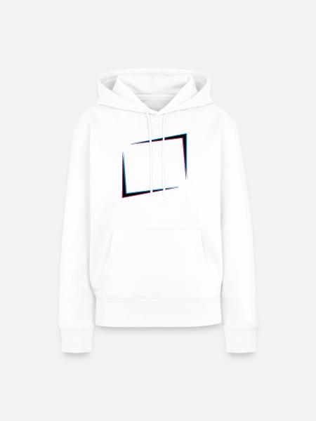 3D Effekt Rahmen - Frauen Premium Bio Hoodie - Weiß