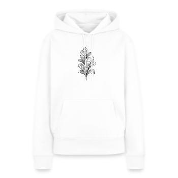 buisson noir - Sweat à capuche Premium bio Femme - blanc - Devant - Julia (174cm)