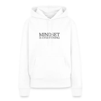 Mindset is everything - Sweat à capuche Premium bio Femme - blanc - Devant - Julia (174cm)