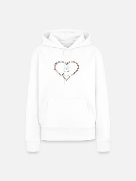 Liebesfeier - Frauen Premium Bio Hoodie - Weiß