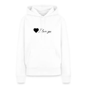 je t'aime - Sweat à capuche Premium bio Femme - blanc - Devant - Julia (174cm)