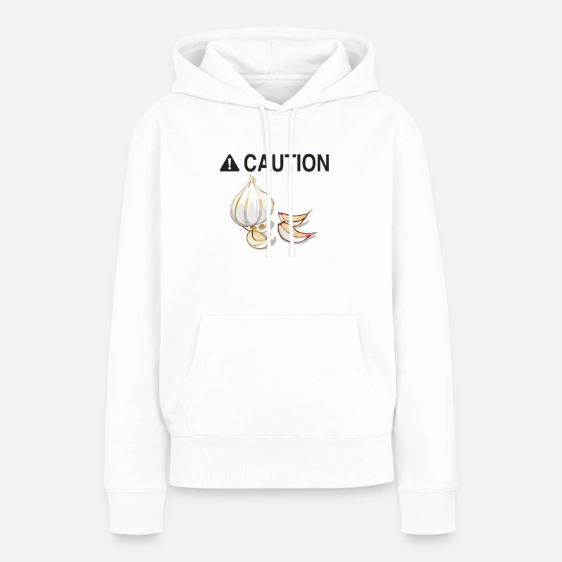 Attention ail - Sweat à capuche Premium bio Femme - blanc