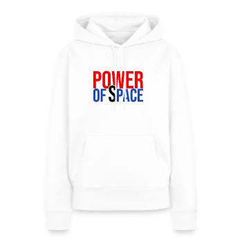 le pouvoir de l'espace - Sweat à capuche Premium bio Femme - blanc - Devant - Julia (174cm)