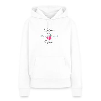 Soirée Pyjama - Sweat à capuche Premium bio Femme - blanc - Devant - Julia (174cm)