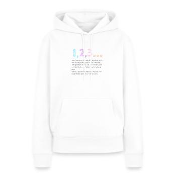Éducateur - Sweat à capuche Premium bio Femme - blanc - Devant - Julia (174cm)
