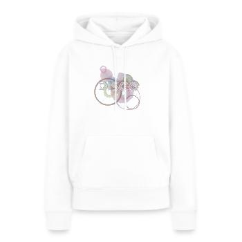 Disque - Sweat à capuche Premium bio Femme - blanc - Devant - Julia (174cm)