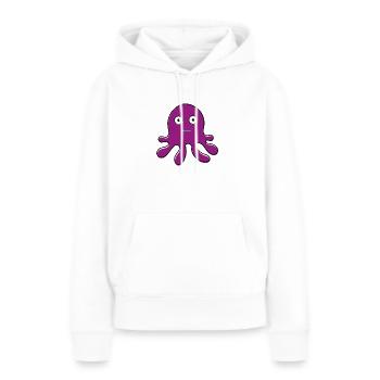 Lila Krake - Sweat à capuche Premium bio Femme - blanc - Devant - Julia (174cm)
