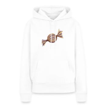 Bonbon - Sweat à capuche Premium bio Femme - blanc - Devant - Julia (174cm)