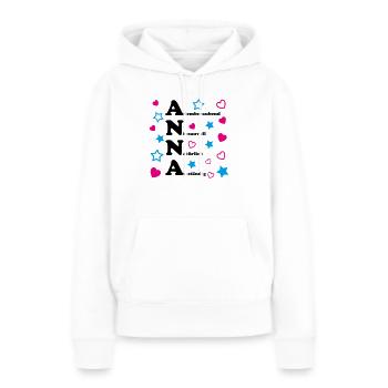 Anna - Frauen Premium Bio Hoodie - Weiß - Vorne - Julia (174cm)