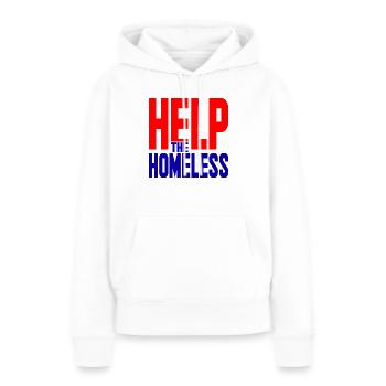 Aidez-les sans abri solidarité - Sweat à capuche Premium bio Femme - blanc - Devant - Julia (174cm)