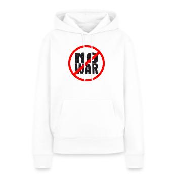 Kein Krieg - Stoppt den Krieg - Frauen Premium Bio Hoodie - Weiß - Vorne - Julia (174cm)