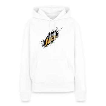 Farbklecks May Contain Alcohol - Frauen Premium Bio Hoodie - Weiß - Vorne - Julia (174cm)