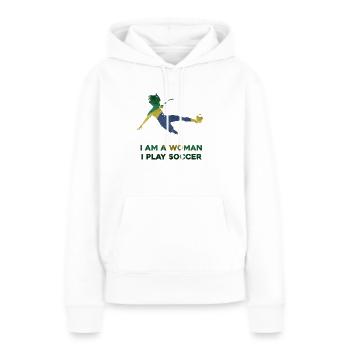 Frauenfußball - Frauen Premium Bio Hoodie - Weiß - Vorne - Julia (174cm)