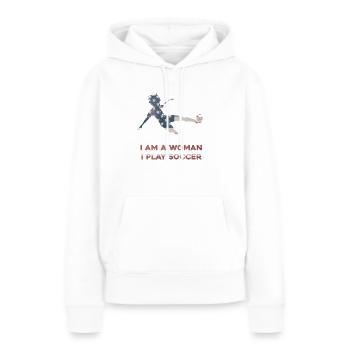 Frauenfußball - Frauen Premium Bio Hoodie - Weiß - Vorne - Julia (174cm)