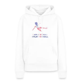Frauenfußball - Frauen Premium Bio Hoodie - Weiß - Vorne - Julia (174cm)