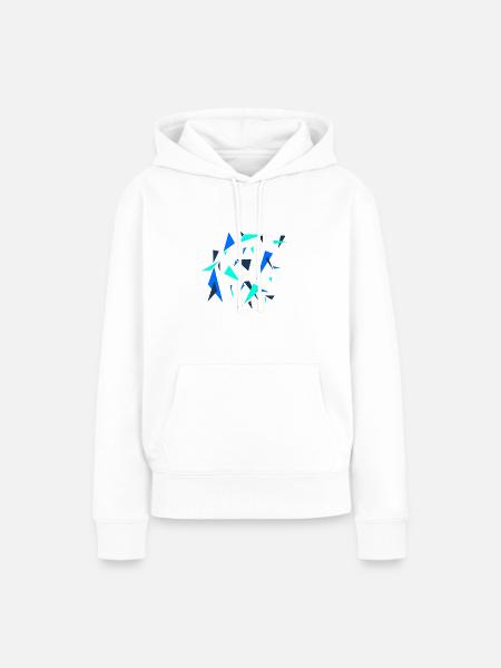 Blue Split - Frauen Premium Bio Hoodie - Weiß
