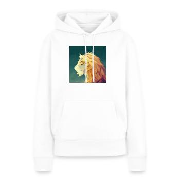 Tête de lion - Sweat à capuche Premium bio Femme - blanc - Devant - Julia (174cm)