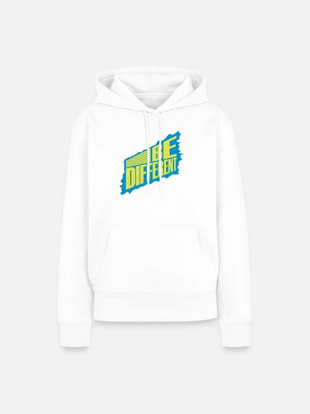 Be different Logo Design - Frauen Premium Bio Hoodie - Weiß